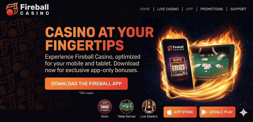 Fireball Casino App – iOS és Android alkalmazás