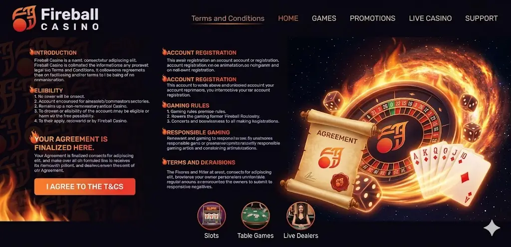 Fireball Casino felhasználási feltételek